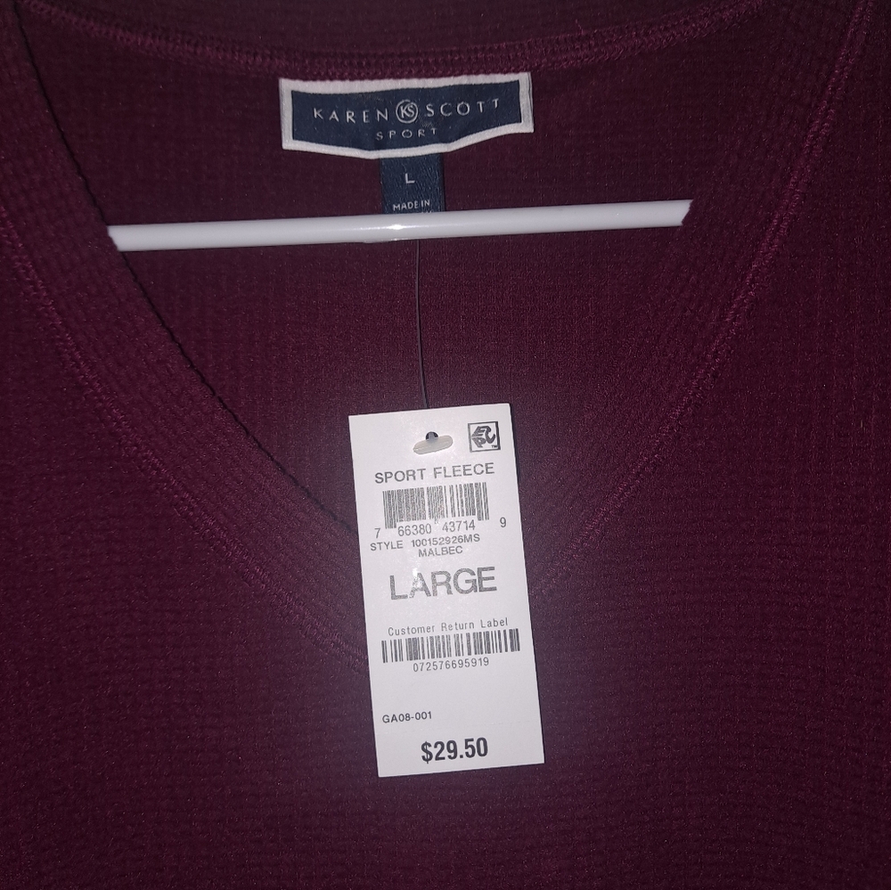 Karen Scott sport fleece top